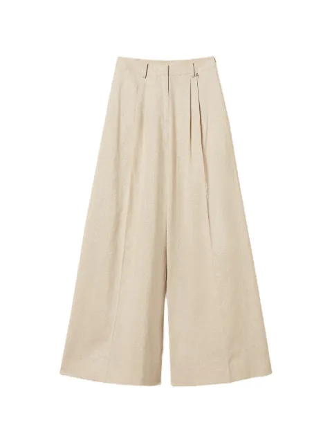 TWINSET linen blend trousers with lurex Neutrals 261AT2073