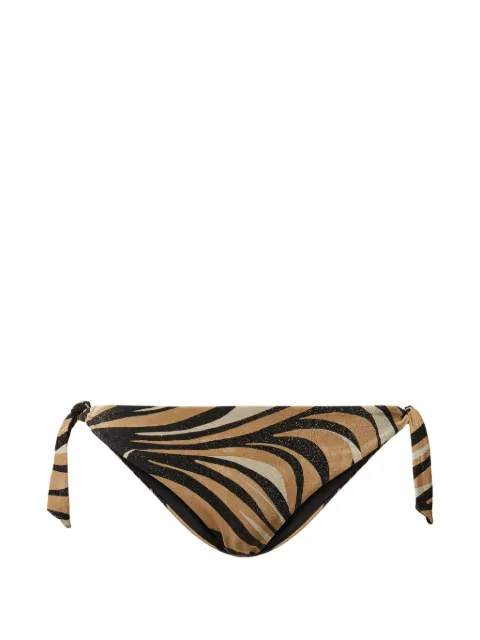 TWINSET bikini thong with lurex and print Brown 261LBMF88