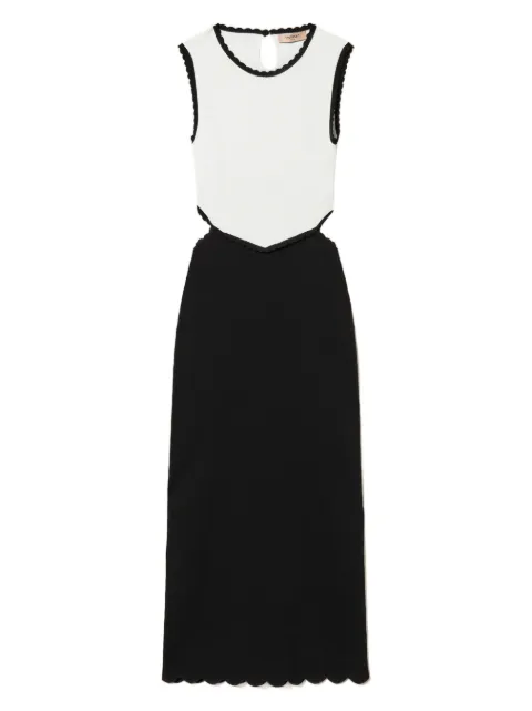 TWINSET long two-tone knit dress Black 261TP3372
