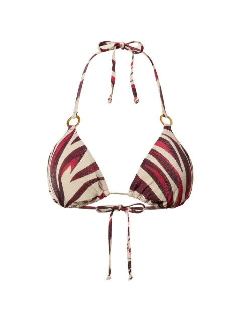 TWINSET triangle bikini top with lurex and print Pink 261LBMF22