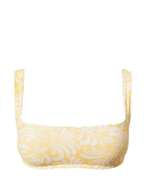 TWINSET bandeau bikini top with botanical print Yellow 261LMMG12