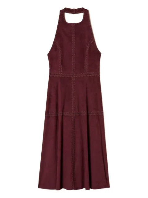 TWINSET midi suede dress with embroidery Red 261LB2MCC