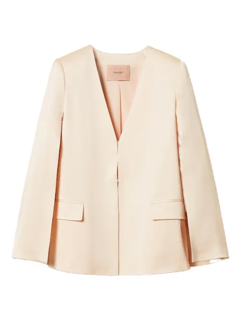 TWINSET cape-detail satin blazer Neutrals 261TP2400