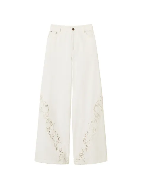 TWINSET bull denim trousers with embroidery White 261TT2461