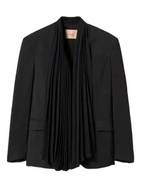 TWINSET crêpe jacket with pleated sash Black 261TP2192
