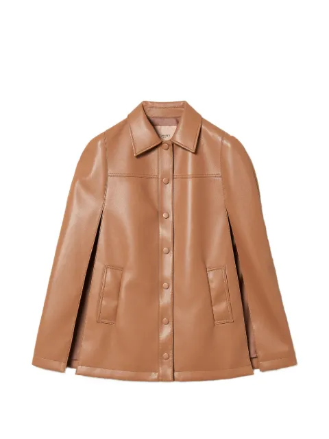 TWINSET faux leather cape jacket Brown 261TP2041