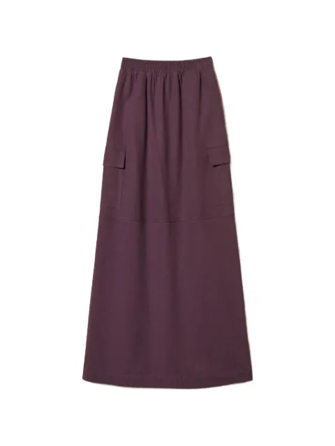 TWINSET lyocell and cotton long skirt Purple 261TE2072