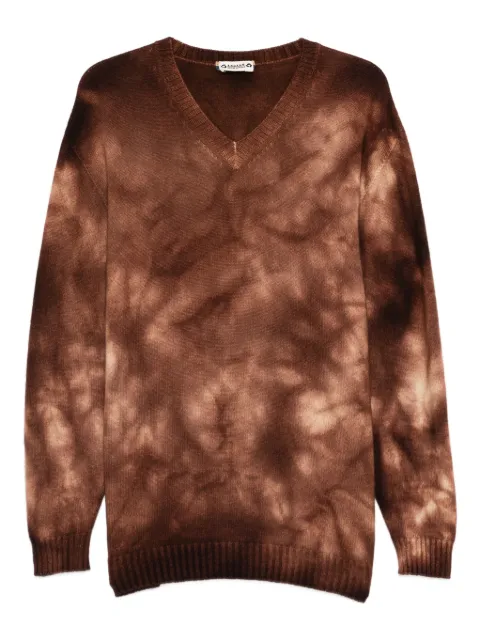 A.N.G.E.L.O. Vintage Upcycling V-neck tie-dye sweater Brown AU250ZD