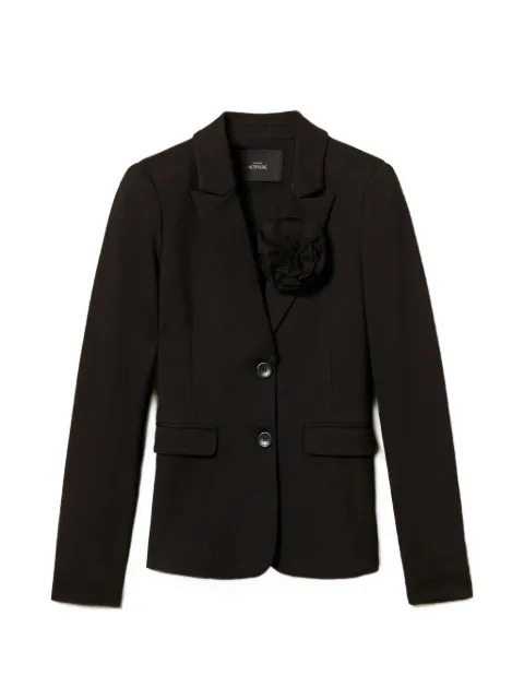 TWINSET blazer with floral brooch Black 261AP2147