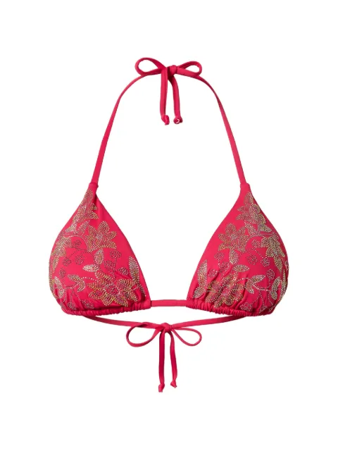 TWINSET triangle bikini top with studs Red 261LBMA22