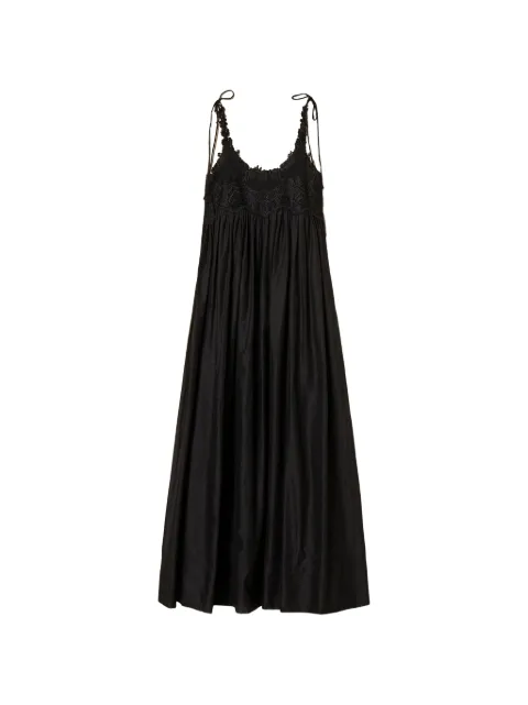 TWINSET long muslin dress with lace Black 261TT2140