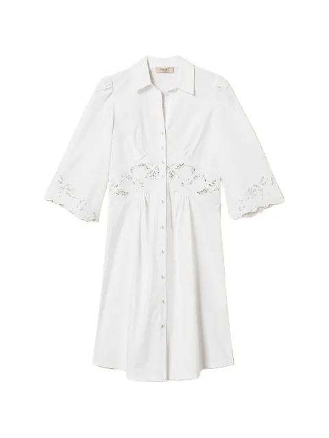 TWINSET lace-detail midi shirt dress White 261TT2034