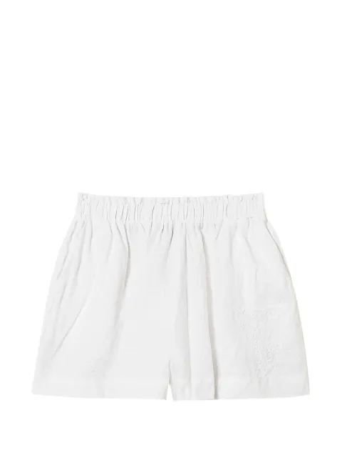 TWINSET linen shorts with embroidered logo White 261TT2304