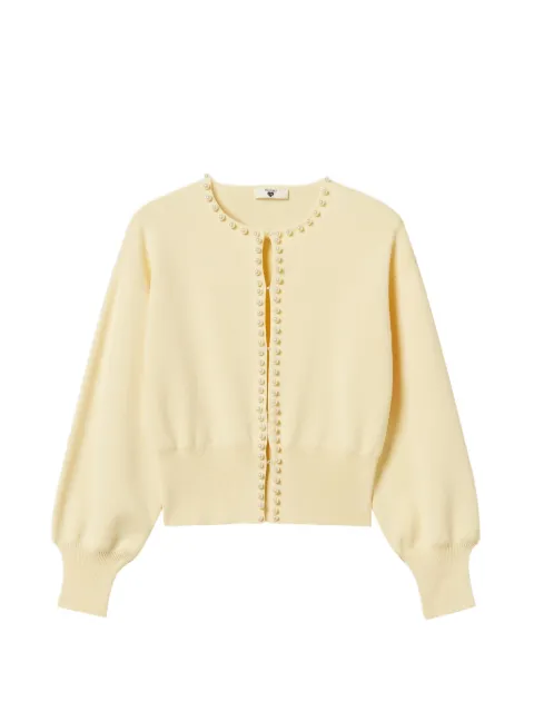 TWINSET cardigan with pearl embroidery Yellow 261LL3CBB