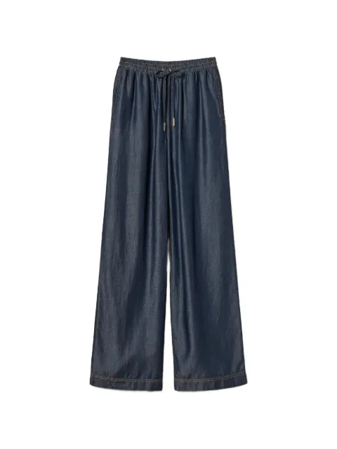 TWINSET wide-leg chambray trousers Blue 261LL2QGG