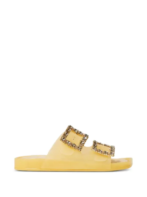 TWINSET slider sandals with jewel buckles White 261LMT012