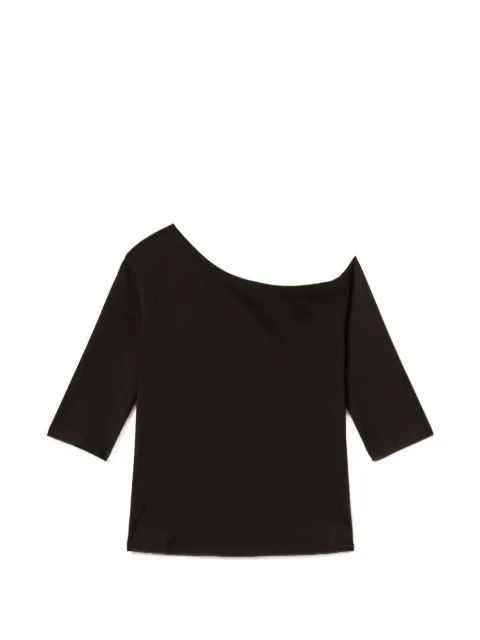 TWINSET T-shirt with asymmetric collar Black 261AP2167