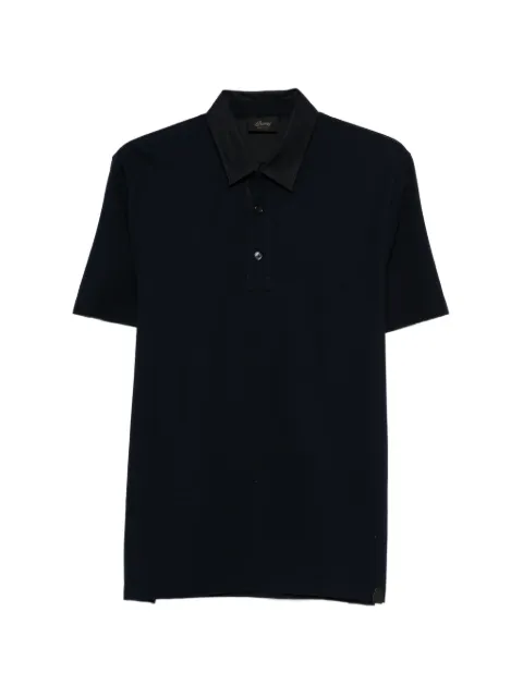 Brioni contrast-collar polo shirt Blue UJUP0LPA627