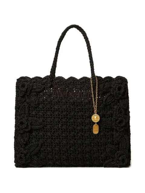 TWINSET floral-appliqué tote bag Black 261TB7510