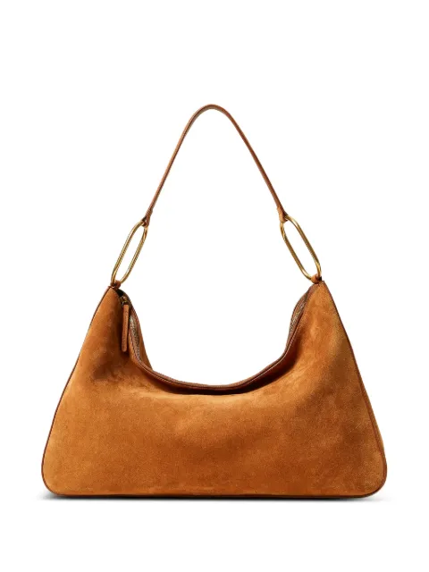 TWINSET Liliane' large suede bag with rings Brown 261TB7085