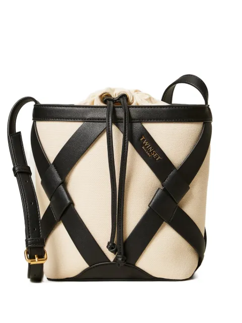 TWINSET cross strap bucket bag Neutrals 261TB7270