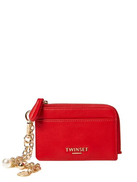 TWINSET card holder with charms and logo Red 261TH7020