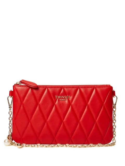 TWINSET mini quilted chain-strap shoulder bag Red 261TH7035