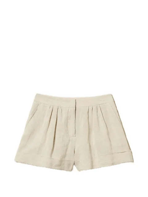 TWINSET linen shorts with lurex Neutrals 261TT2523