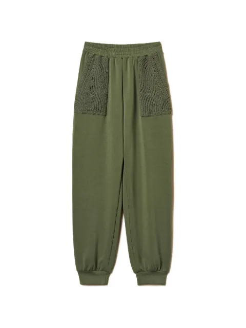 TWINSET crochet-detail track pants Green 261LL2GCC