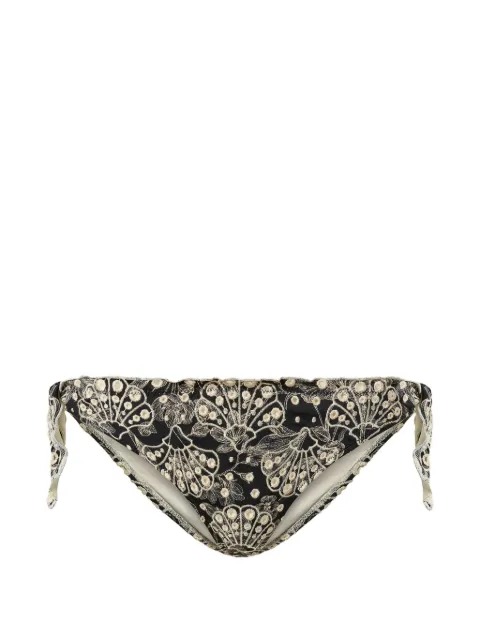 TWINSET bikini thong with embroidery Black 261LMMD88