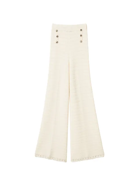 TWINSET knit trousers with crochet detail Neutrals 261TP3076