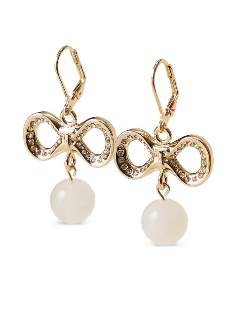 TWINSET earrings with rhinestones and logo Gold 261TA4431