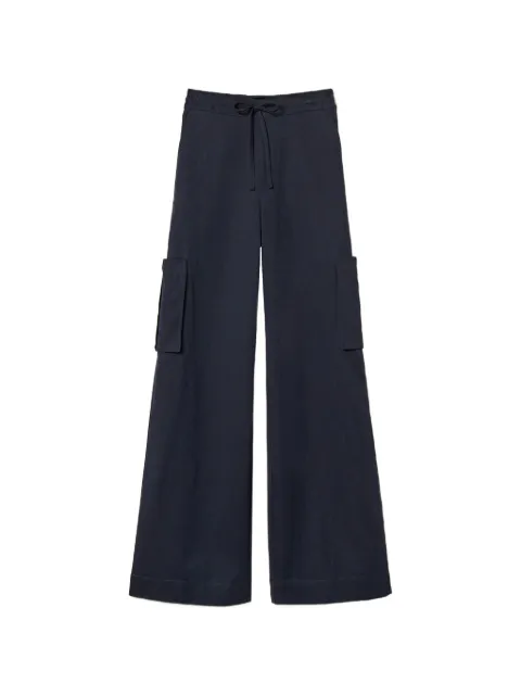 TWINSET wide gabardine cargo trousers Blue 261TP2204