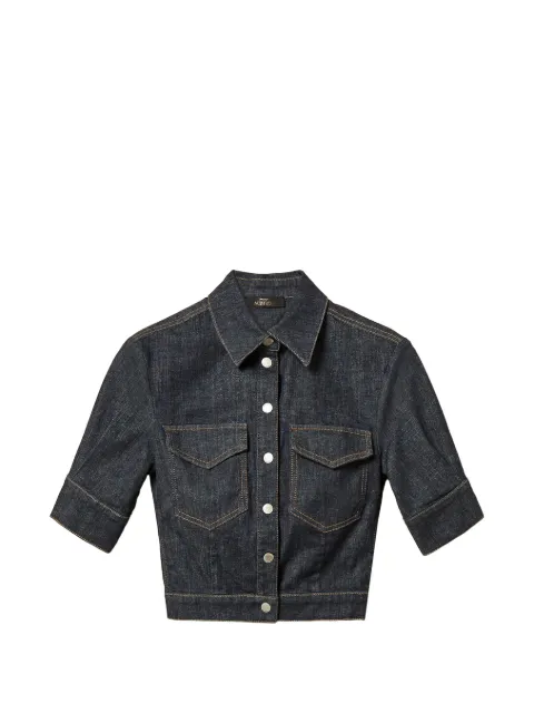 TWINSET puff-sleeve denim shirt Blue 261AP2365
