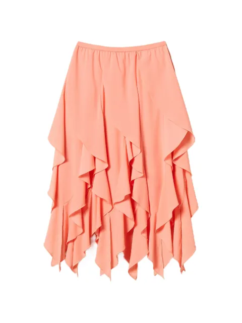 TWINSET x Myfo crêpe de Chine long skirt Orange 261AQ2093