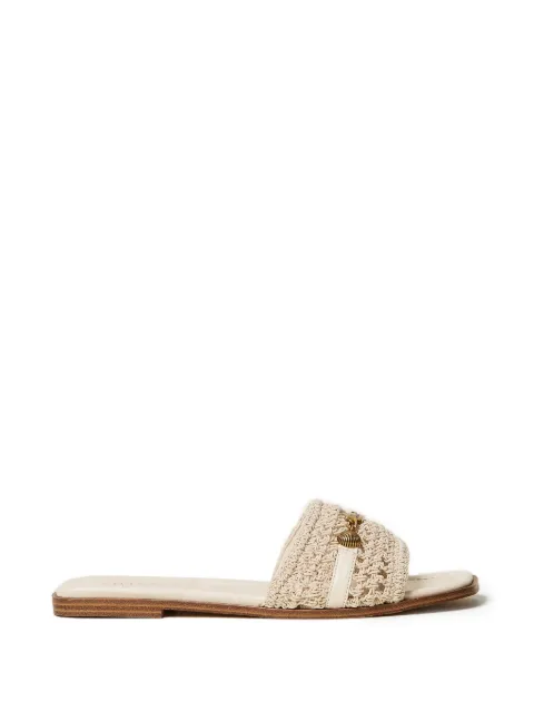 TWINSET crochet appliqué-details sandals Neutrals 261TGT044