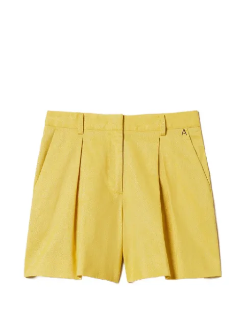 TWINSET linen blend Bermuda shorts with lurex Yellow 261AT2071