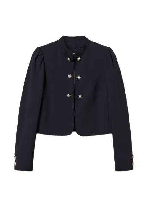 TWINSET mandarin collar jacket with decorative buttons Blue 261TP2381