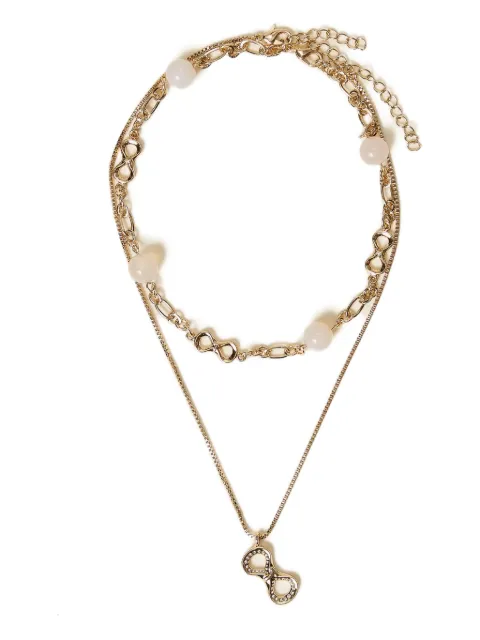 TWINSET double choker necklace with logo Gold 261TA4430