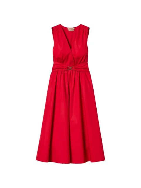 TWINSET midi poplin dress with logo belt Red 261TT2161