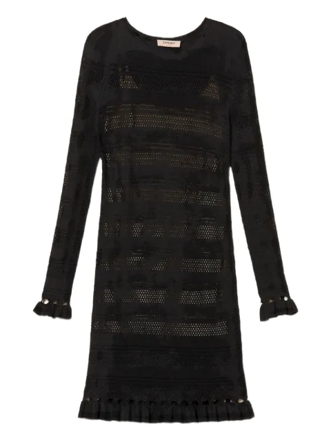 TWINSET short knit dress with ruffles Black 261TP3081