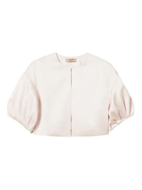 TWINSET duchess-satin puff-sleeve jacket Pink 261TP2410