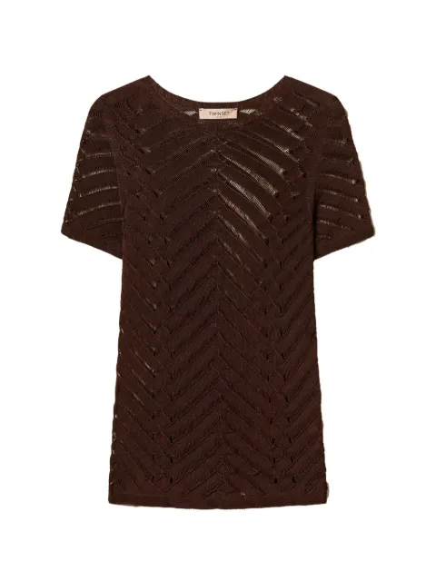 TWINSET chevron knitted T-shirt Brown 261TT3101