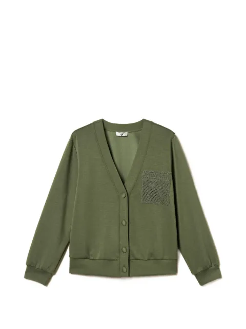 TWINSET scuba cardigan with crochet detail Green 261LL2GEE
