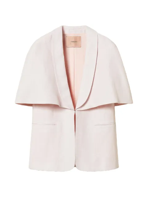 TWINSET linen blend cape jacket Pink 261TP2450