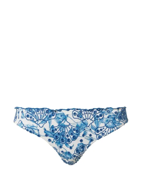TWINSET embroidered Brazilian bikini bottoms Blue 261LMMD77
