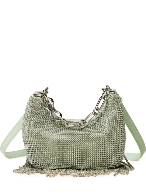 TWINSET 'Mini Croissant' rhinestone bag with fringes Green 261TB7360