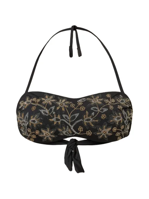 TWINSET bandeau bikini top with studs Black 261LBMA11