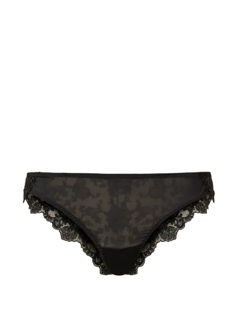 TWINSET charmeuse and embroidered tulle brazilian briefs Black 261LL6C77