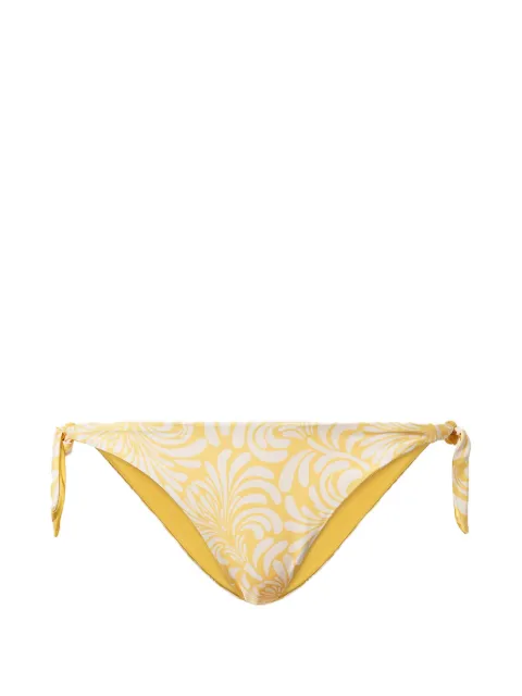 TWINSET bikini thong with botanical print Yellow 261LMMG89